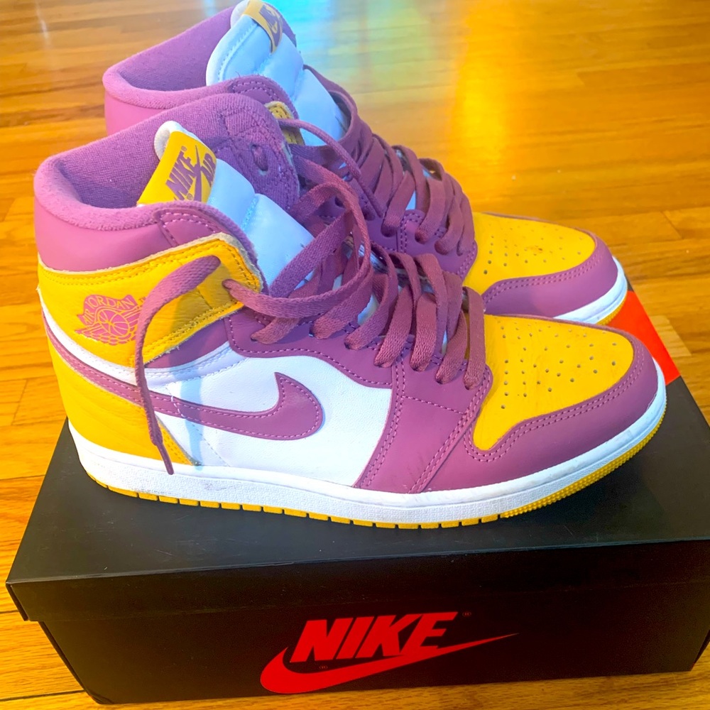 Jordan Athletic Shoes in Purple and Yellow